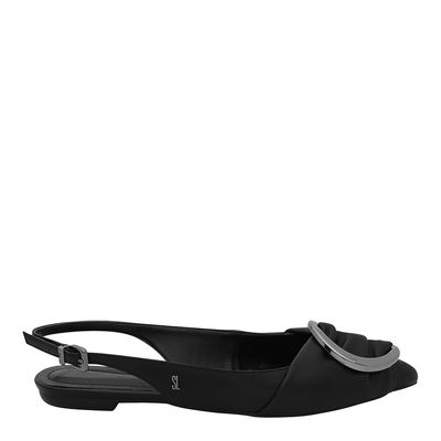 Sapatilha Aberta Fivela Preto