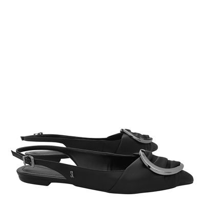 Sapatilha Aberta Fivela Preto