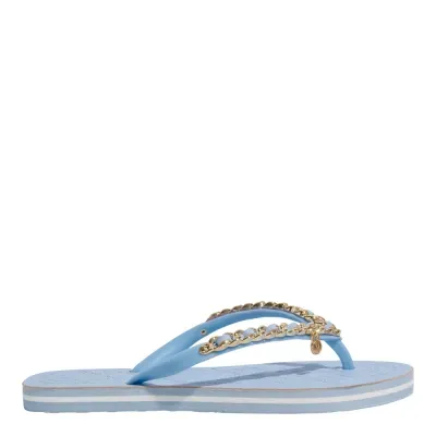 Chinelo Flip Flop Verniz Azul