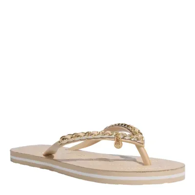 Chinelo Flip Flop Verniz Bege