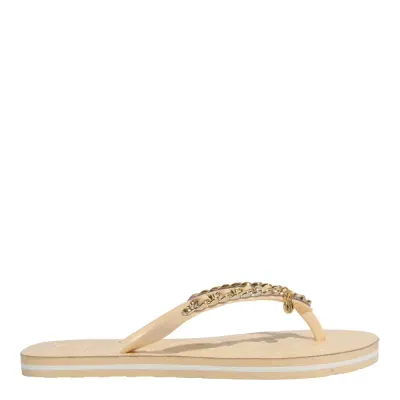 Chinelo Flip Flop Verniz Bege Claro