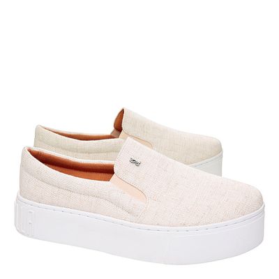 Tênis Slip On Tecido Gaudi Off White