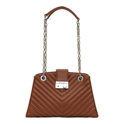 Bolsa Média Corrente Matelassê Marrom