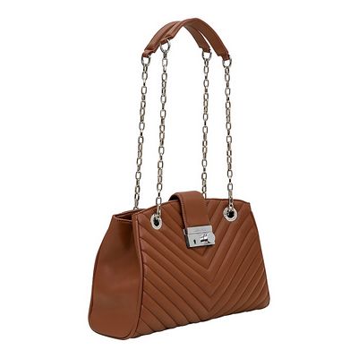 Bolsa Média Corrente Matelassê Marrom