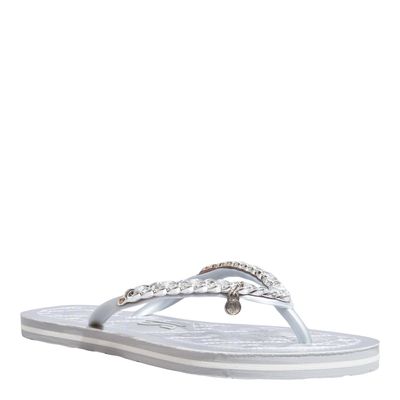 Chinelo Flip Flop Metalizado Napa Prata
