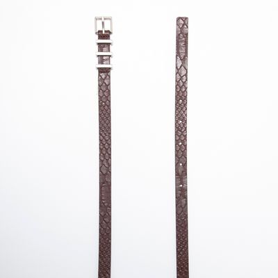 Cinto fivela croco marrom