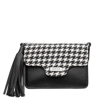 Bolsa Retangular Pied Poule Preto e Branco