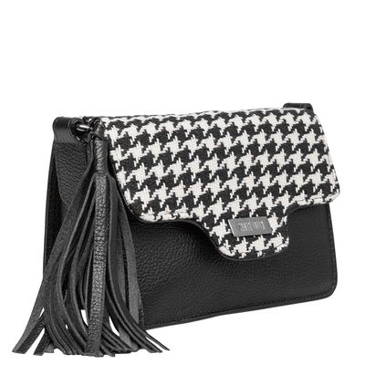Bolsa Retangular Pied Poule Preto e Branco