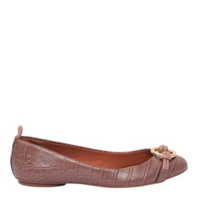 Sapatilha Croco Argola Bege