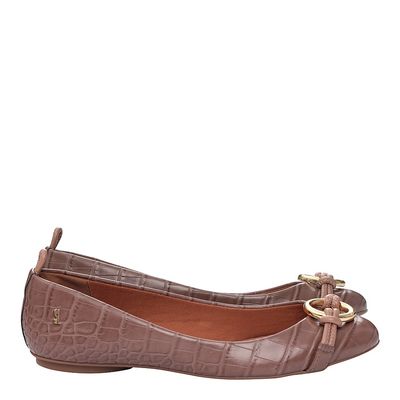 Sapatilha Croco Argola Bege