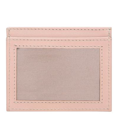 Porta Cartão Couro Rosa Claro