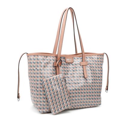 Bolsa Shopper Coated Cubos Bege