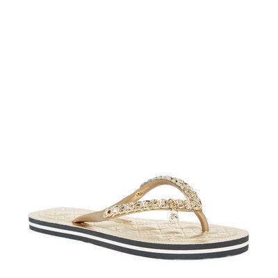 Chinelo Flip Flop Metalizado Dourado