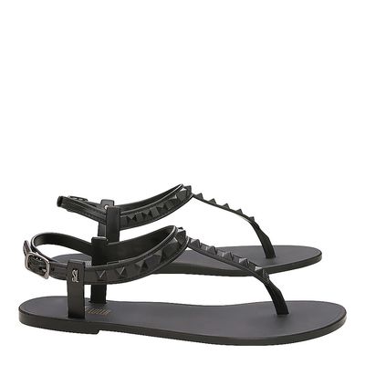 Rasteira Spikes Emborrachado Preto