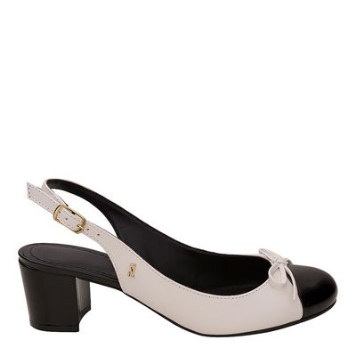 Scarpin Lacinho Bico Arredondado Branco