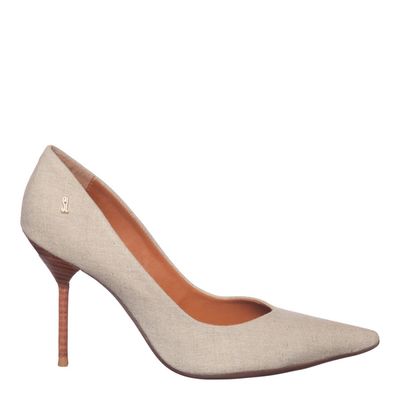 Scarpin Tecido Gante Natural