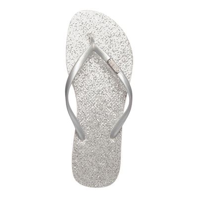 Flip Flop Borracha Brilho Prata