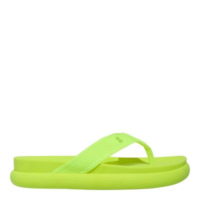 Papete Flatform Thong Borracha Amarelo Neon
