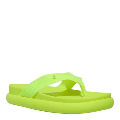 Papete Flatform Thong Borracha Amarelo Neon
