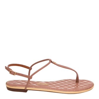 Rasteira Matelassê Verniz Bege