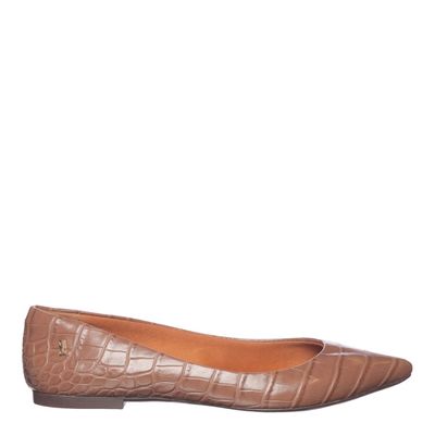Sapatilha Croco Bico Fino Bege
