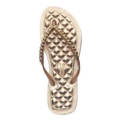 Chinelo Flip Flop Metalizado Dourado