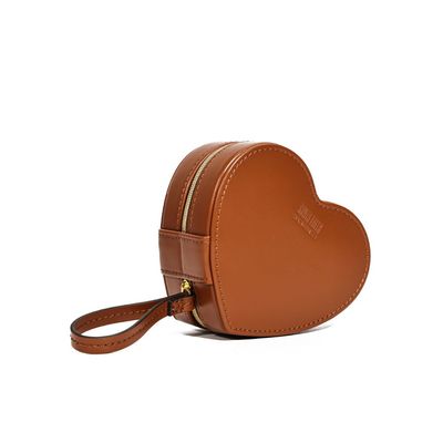 Porta Joias Coração Com Caixa Soft Caramelo Alça de Mão