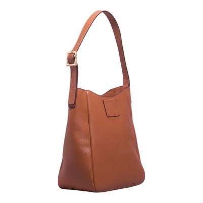 Bolsa Bucket Couro Floater Marrom Safari