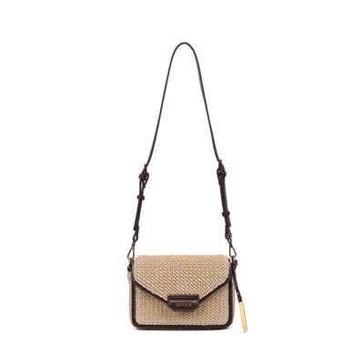 Bolsa Envelope Tramado Marrom Alça De Ombro