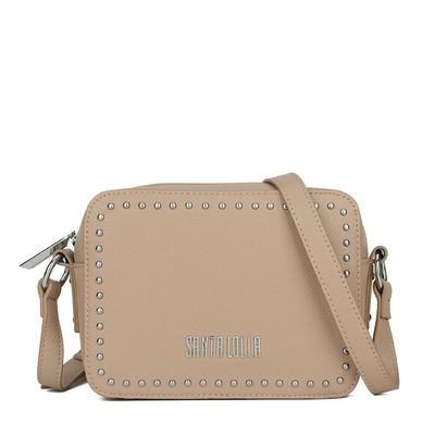 Bolsa Risco Tachas Bege