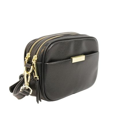 Bolsa Floater Pequena Preto e Dourado