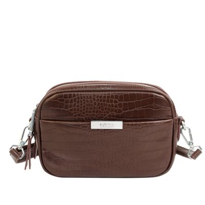 Bolsa Croco Pequena Marrom