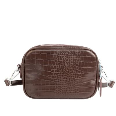 Bolsa Croco Pequena Marrom