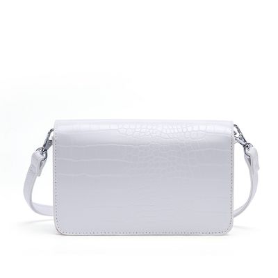 Bolsa Croco Pequena Corrente Branco