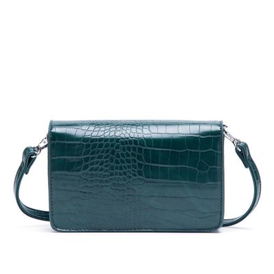 Bolsa Croco Pequena Corrente Verde