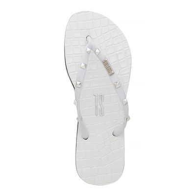 Flip Flop Croco Rebite Branco