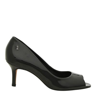 Peep Toe Verniz Preto