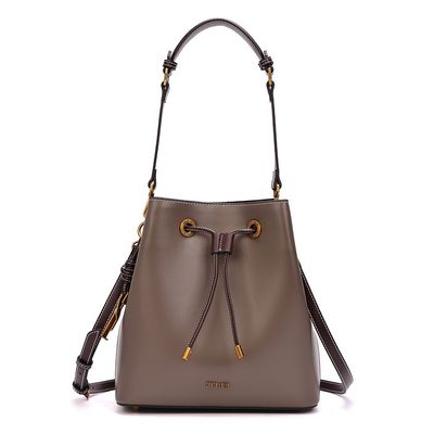 Bolsa Bucket Soft Cinza Fog Alça Dupla