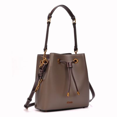 Bolsa Bucket Soft Cinza Fog Alça Dupla