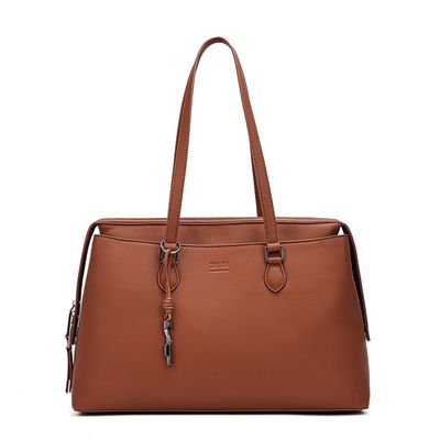 Bolsa Tote Soft Marrom Safari Alça De Ombro