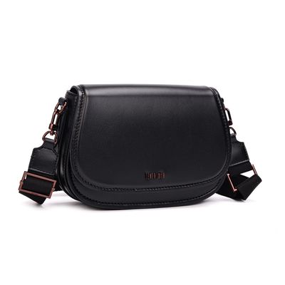 Bolsa Soft Preta Alça Gorgurão Transversal