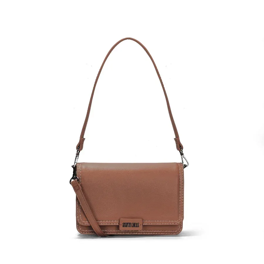 Bolsa Pequena Soft Marrom Safari Alça De Ombro - Santa Lolla