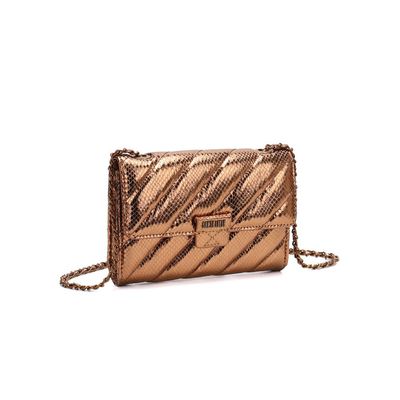 Bolsa Transversal Metalizada Matelassê Bronze