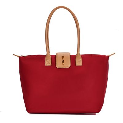 Bolsa Shopper Nylon Alça De Ombro Vermelha
