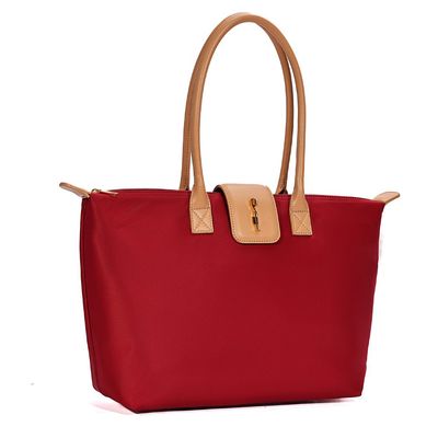 Bolsa Shopper Nylon Alça De Ombro Vermelha
