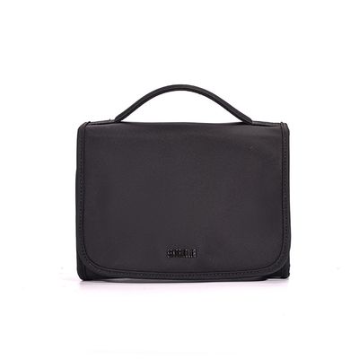 Necessaire Nylon Alça De Mão Preta