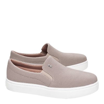 Tênis Slip On Tecido Bege