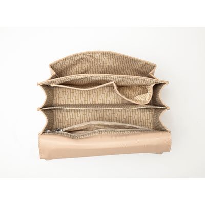 Bolsa Risco Retangular Tachas Bege
