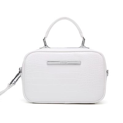 Bolsa Pequena Crocro Alto Brilho Branco