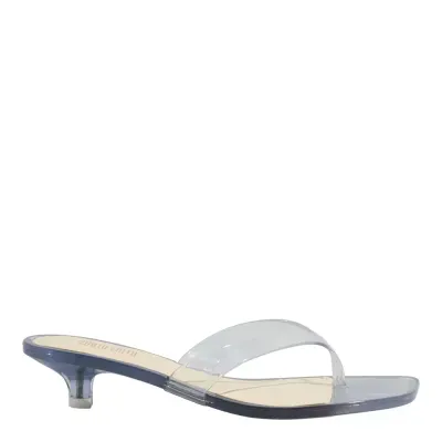 Mule Thong Borracha Prata Salto Baixo